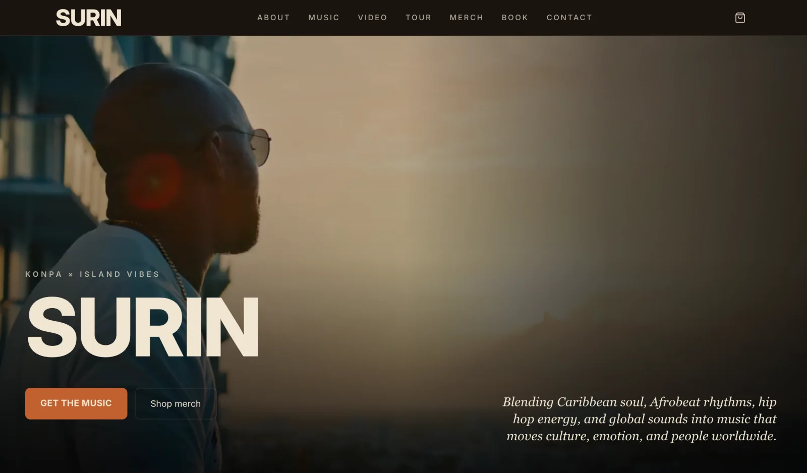 SURIN artist website screenshot